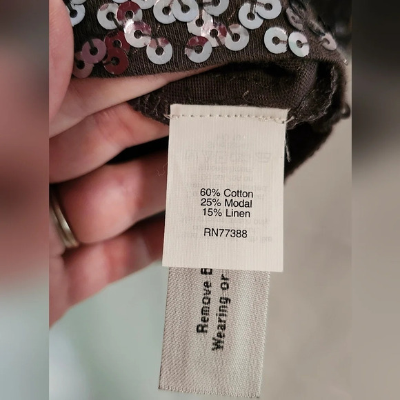 J. Crew Top Womens Size XS Gray Sequin 3/4 Sleeves Going Out Concert Swiftie - Picture 4 of 7